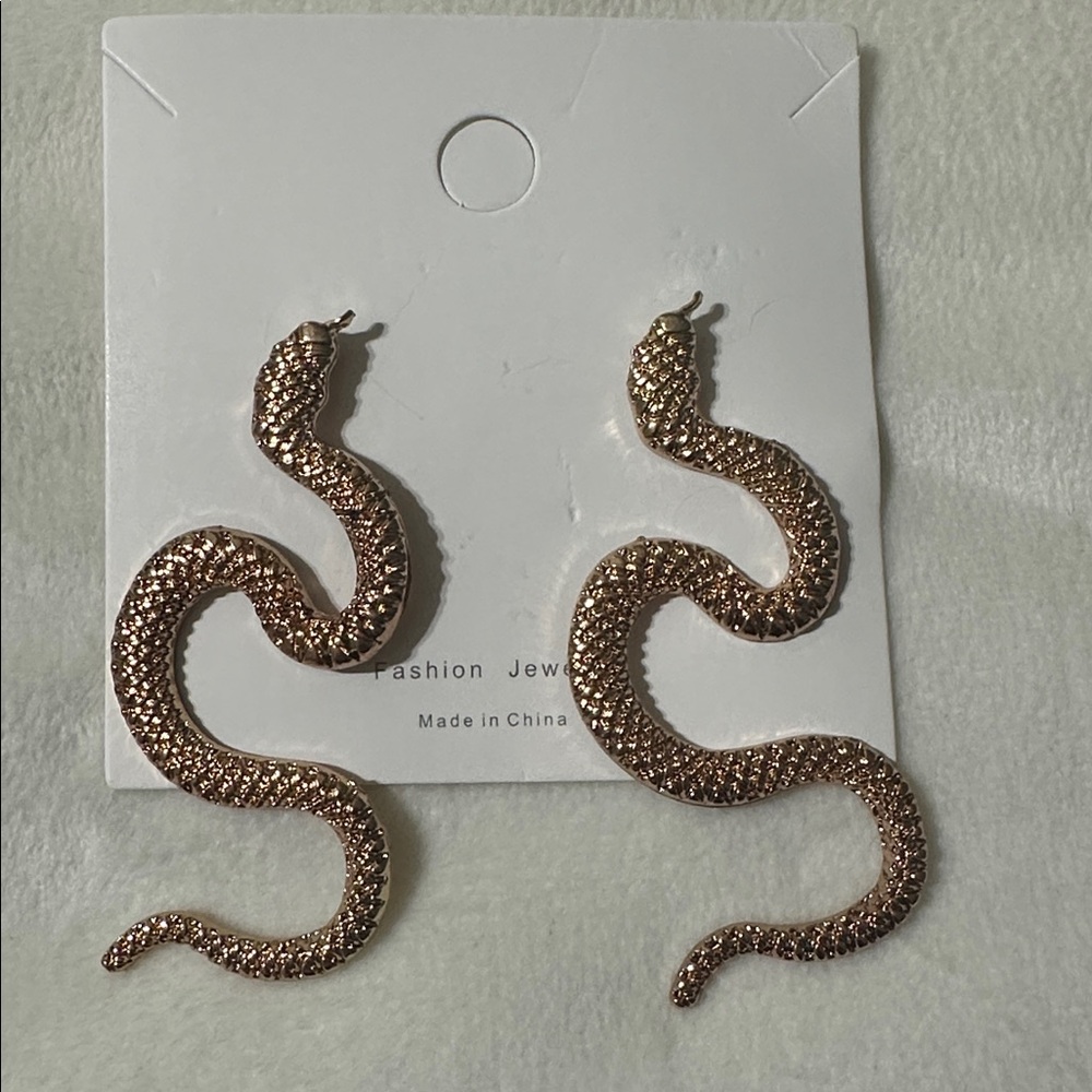 Gold Snake Earrings